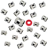 Brass Tire Valve Caps (25 Pack) Heavy-Duty Stem Covers | Dust Proof, with O Rubber Seal | Chrome Brass | Easy Install, Leak-Proof Air Protection | Light-Weight Caps(Silver) (Round)
