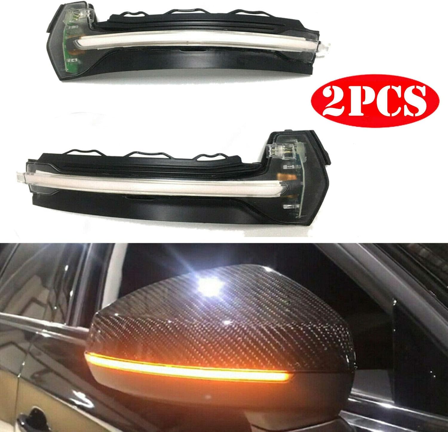 A Pair LED Dynamic Turn Signal Light Side Rear Mirror Indicator for