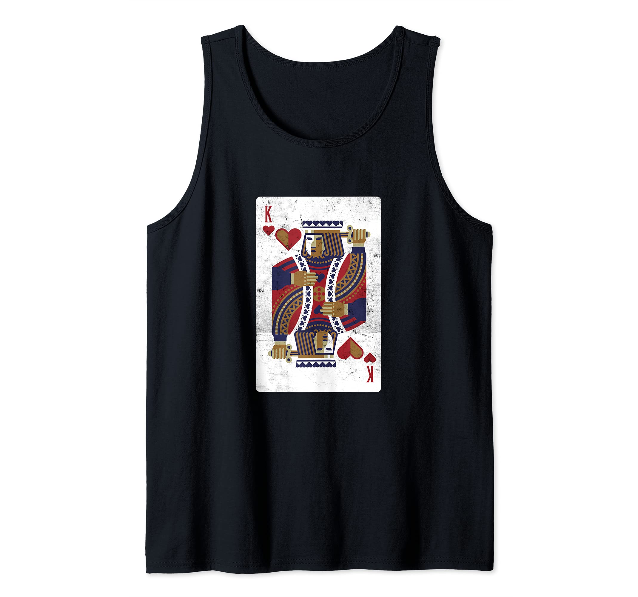 Mens Funny King Of Hearts Card Poker Gambling Gifts Tank Top