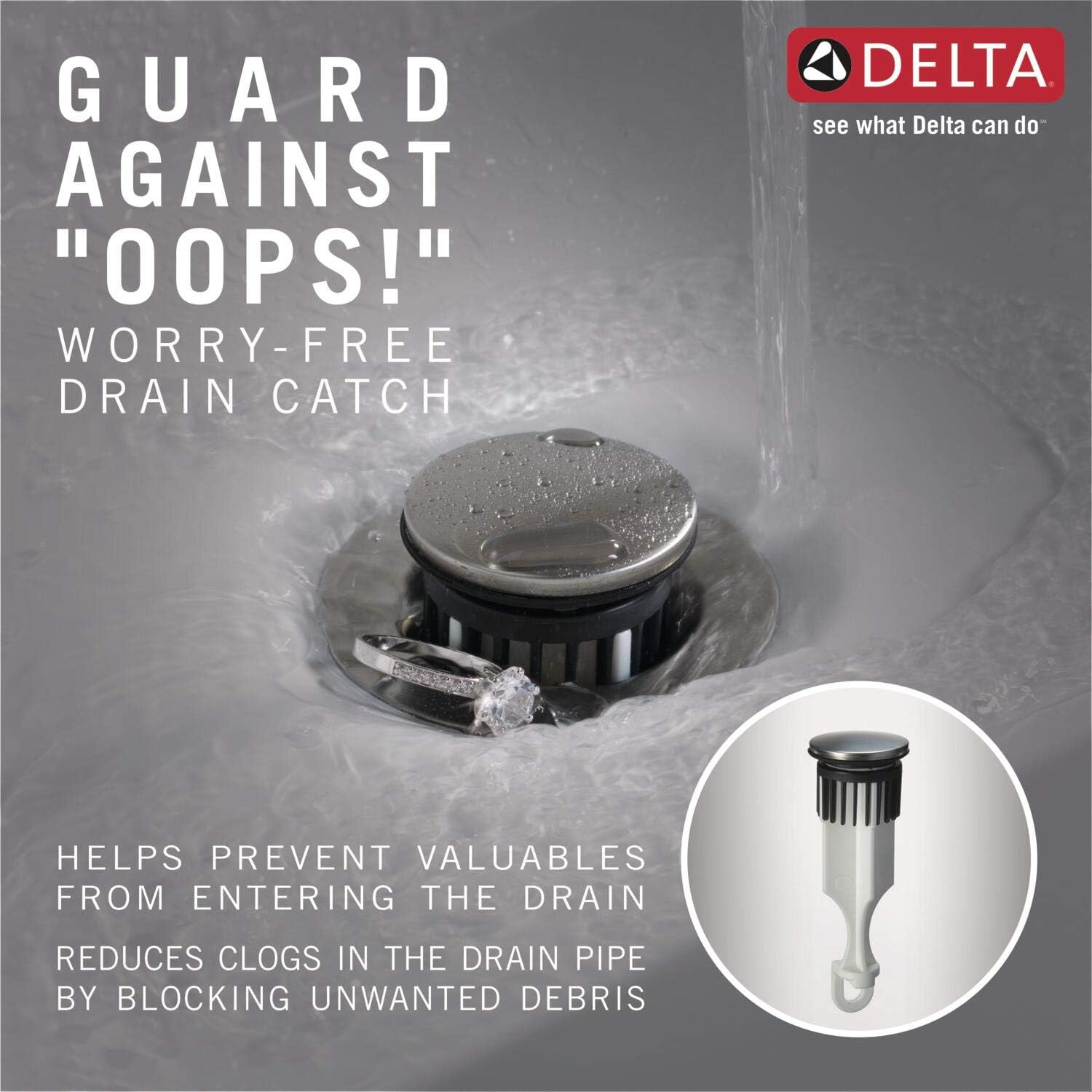 Delta Faucet Vesna Matte Black Bathroom Faucet, Single Hole Bathroom Faucet, Single Handle Bathroom Faucet, Drain Assembly, Matte Black 15789LF-BL - - 