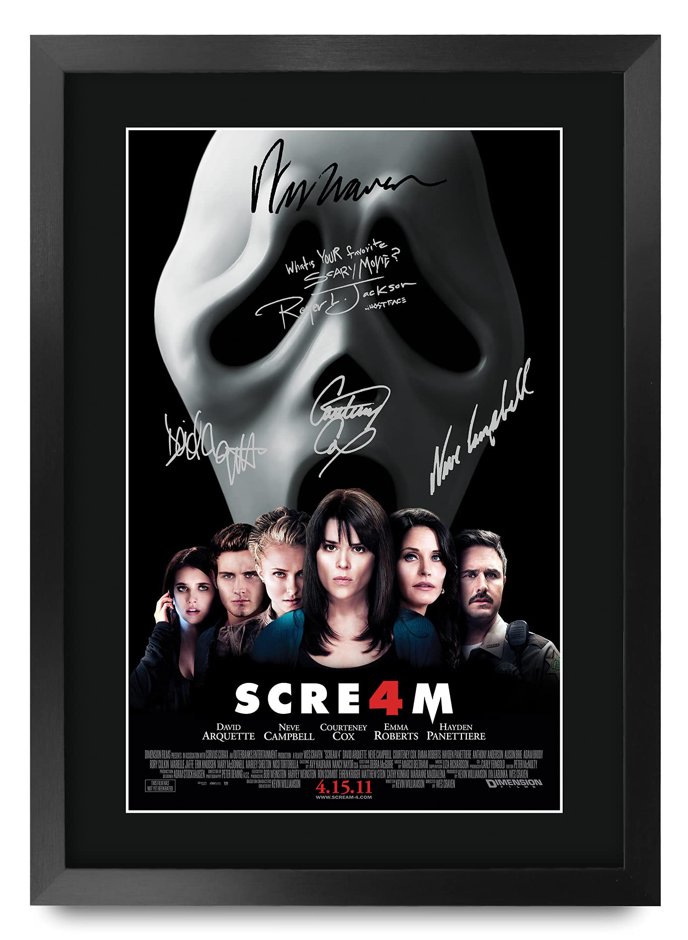 HWC Trading FR A3 Scream 4 Gifts Printed Poster Signed Autograph Picture for Movie Memorabilia Fans - A3 Framed