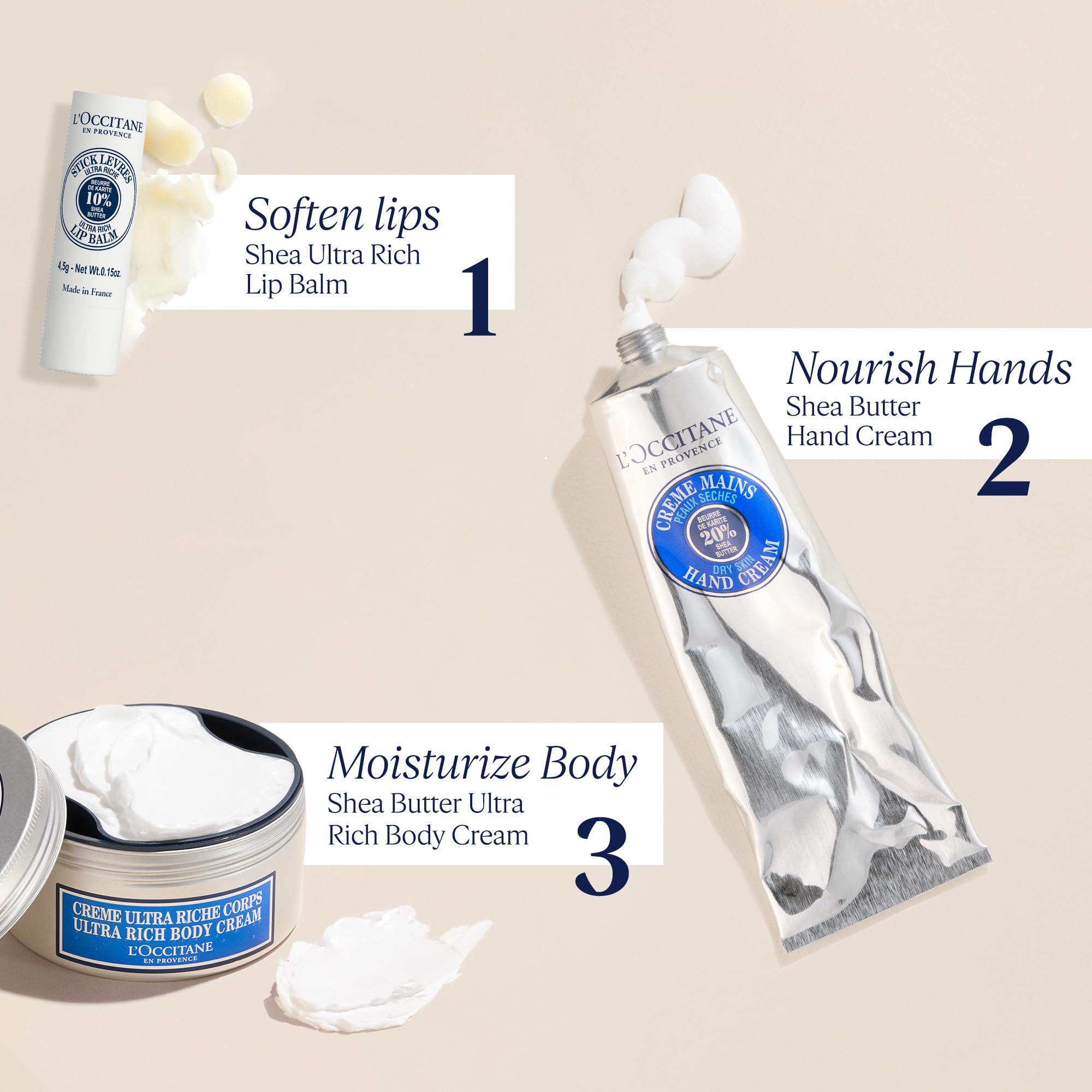 L'Occitane 10% Organic Shea Butter Ultra Rich Lip Balm Stick, Moisturizes, Nourishes, Repairs & Softens Dry, Chapped Lips, Long Lasting, Vegan