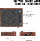 cotsoco Vinyl Record Player Turntable Bluetooth 2 Speakers 3 Speed Orange view 2
