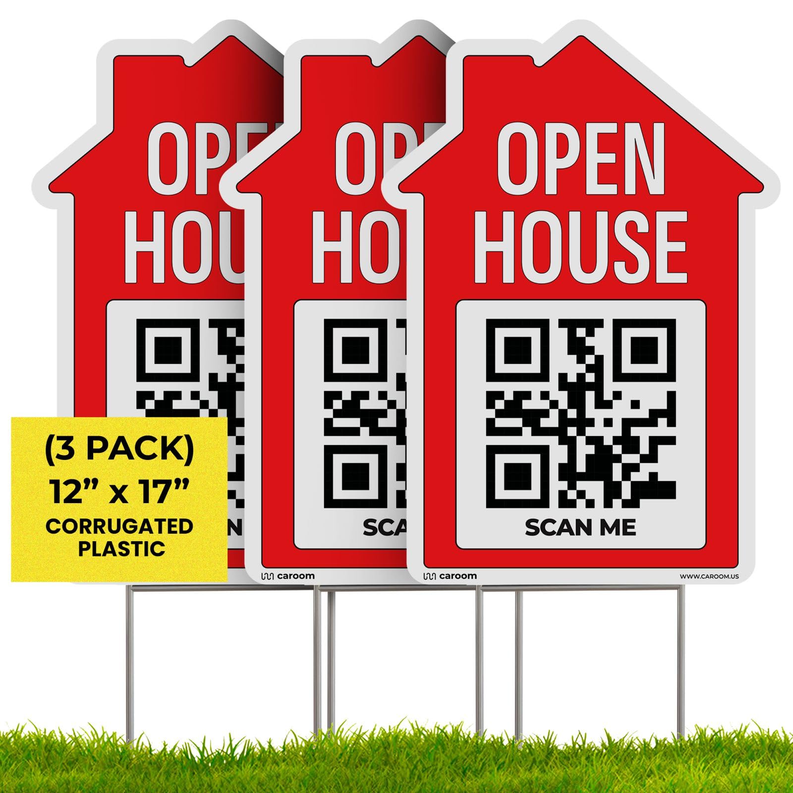 Photo 1 of 12'' x 17'' Open House Signs for Real Estate (3-Pack)