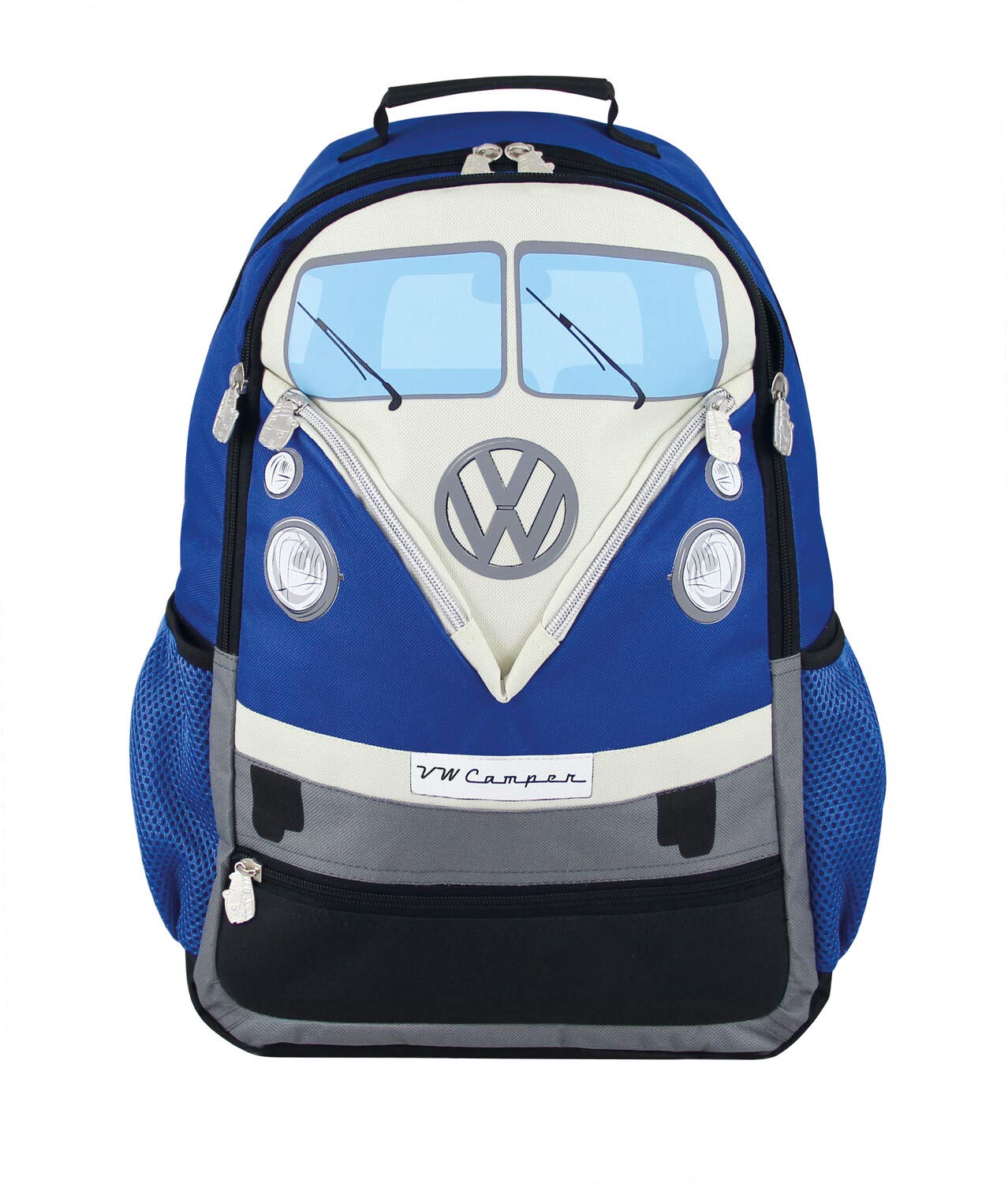 BRISA VW Collection - Volkswagen Hiking Laptop University Backpack in T1 Bus Campervan Design (30 L/7.9 gal/Large/Blue)