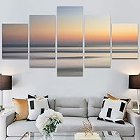 SIGNWIN 5 Panel Canvas Wall Art Aerial Beach Beach Coastal Cool Minimalism Multicolor Photography Relax/Calm for Home Decorations Ready to Hang - 60