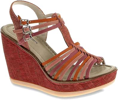 Amazon.com | Hush Puppies Women's Cores Qtr Strap Pink Multi Nubuck Sandal 5.5 M (B) | Platforms 