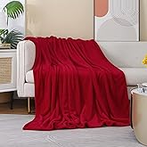 JIAHANNHA Red Throw Blanket Fleece Blanket 60"x80",Super Soft Cozy Plush Throw Blanket for Couch Sofa Bed,Warm and Lightweight Bed Blankets for Adults