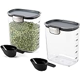 Progressive International ProKeeper+ Clear Plastic Airtight Food Baker's Kitchen Storage Organization Container Canister Set with Magnetic Accessories, 2- Piece Set (Grain 2.5-Quart)
