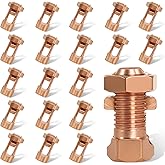 20 PCS Split Bolt Connectors TJ-16 for 6/7/8 AWG Bare Wire Ground Bonding | Copper-Plated Brass Ground Clamps Connect Multiple Copper Wires Without Crimping for Direct Burial, Grounding and Bonding