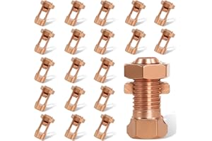 DPWRROT 20PCS Split Bolt Connectors TJ-16, Heavy Duty Copper Grounding Clamps Compatible with 6AWG/ 7AWG/ 8AWG Bare Wire Ground Bonding, Wire Lugs for Electrical Applications