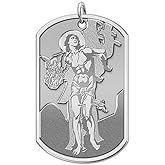PicturesOnGold.com Saint Sebastian Dog Tag Religious Medal - 1 Inch X 1-1/2 Inch Sterling Silver Pendant - Protection Jewelry Christian Gifts for Men & Women