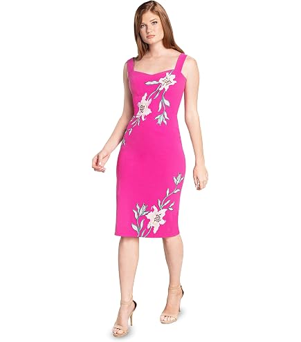 Dress the Population Women's Nicole Sweetheart Neck Bodycon MIDI Dress, Black, Small : Clothing, Shoes & Jewelry
