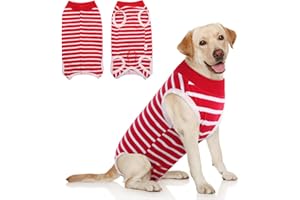 SAWMONG Dog Recovery Suit, Recovery Suit for Dogs After Surgery, Dog Spay Surgical Suit for Female Dogs, Dog Onesie Body Suit for Surgery Male Substitute Dog E-Collar Cone, Red, XX-Large