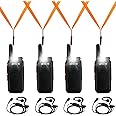 Retevis RT69 Long Range Walkie Talkies with Earpieces,Portable Two Way Radios,Small 2 Way Radio with Long Neck Lanyard,Keypad