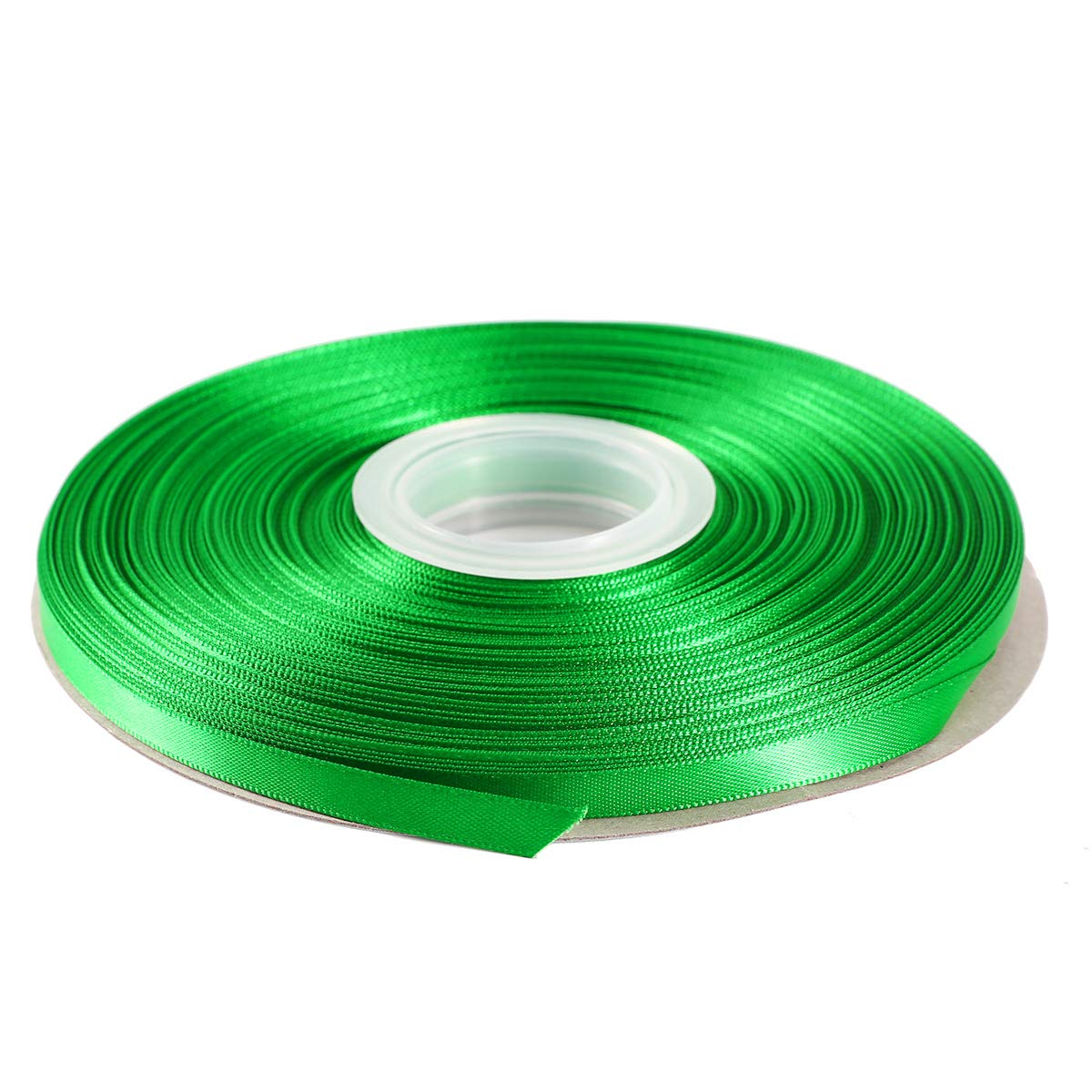 ITIsparkle 6mm Double Faced Satin Ribbon 45 Meters-Roll Set for Gift Wrapping Scrap Books Party Favor Hair Braids Baby Shower Decoration Floral Arrangement Craft Supplies, Emerald Ribbon