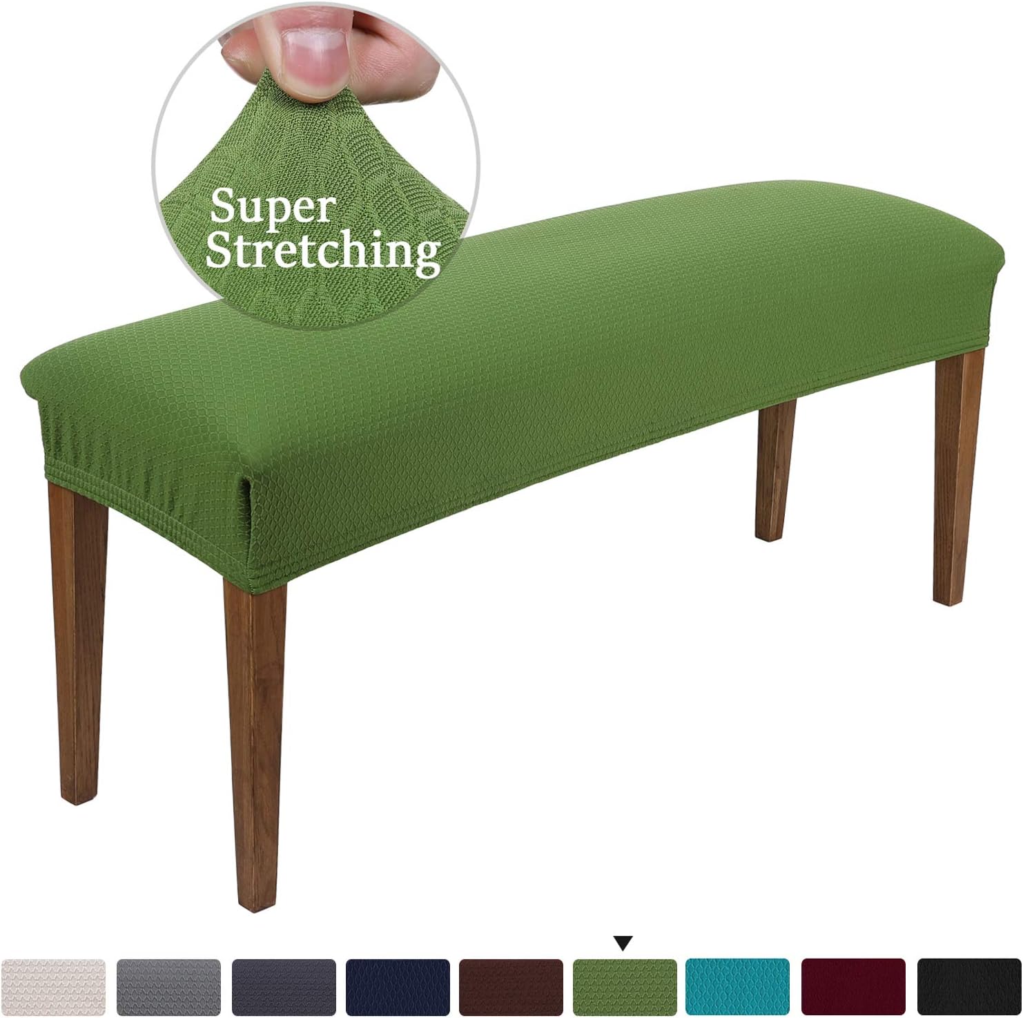 smiry Jacquard Dining Room Bench Covers, Stretch Spandex