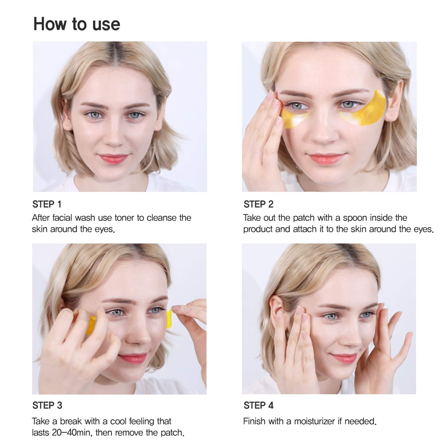 Under Eye Collagen Patches Eye Masks with 24K Gold and Snail, Eye Gel Treatment Masks for Puffy Eyes, Eye Pads for Dark Circles, Under Eye Bags, Anti Wrinkle, Moisturizing Improves Elasticity 30 PAIRS : Beauty