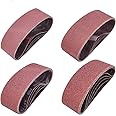 Sackorange 20 PCS 3 inch x 24 inch Abrasive Sanding Belts - 5 Each of 40 80 120 240 Grit Aluminum Oxide Sanding Belts For Belt sander (3 x 24 inch)