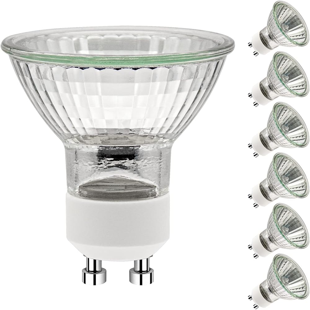Simusi GU10 Halogen Bulbs 35W 6 Pack 230V Dimmable Warm White 2700K