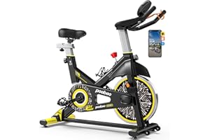 pooboo Exercise Bike, Adjustable Magnetic/Brake Pad Resistance Silent Belt Drive, Indoor Cycling Bike for Home Cardio, Fitness Stationary Bike with 350lbs/300lbs Weight Capacity &Upgraded Version Seat Solid Build 1