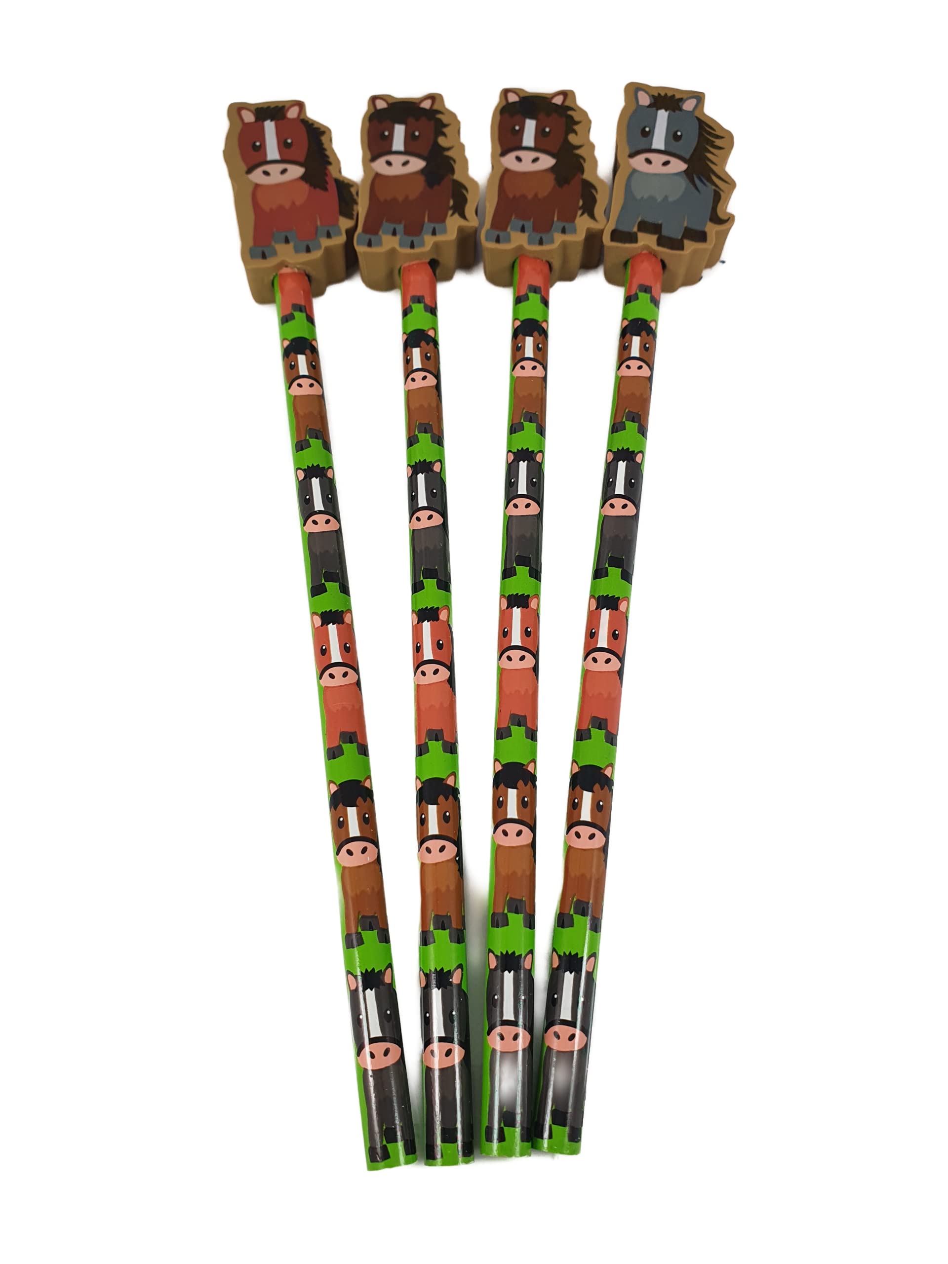 SDM 4 x Horse Pony Pencils With Erasers Party Bag Fillers