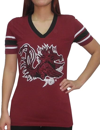 Amazon.com: NCAA SOUTH CAROLINA GAMECOCKS Womens Short Sleeve Glitter T-Shirt XL Dark Red 
