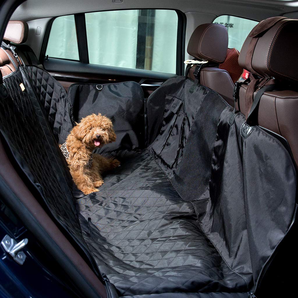 Docamor Upgraded Car Back Seat Covers for Pets-Waterproof Dog Hammock for Cars Trunks and SUVs- Durable 600D Oxford Fabric Non-Slip Anti-Scratch Car Seat Protectors