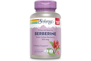 SOLARAY Berberine 500mg - Berberine Supplement for a Healthy, Active Lifestyle - with Berberine HCl from Indian Barberry - Vegan, Non-GMO, 60-Day Guarantee, Lab Verified - 100 Servings, 100 VegCaps