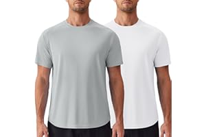 PINSPARK Mens 2Pack UPF50+ Short Sleeve Athletic UV Protection Shirts Quick Dry Rash Guard Shirt Performance Surf Swim Shirt