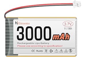 Hiteuoms 3.7V 3000mAh Rechargeable Battery 1S 1C LiPo Battery with JST 2.0mm Connector Protection Board and Insulated Rubber Tape for Raspberry Pi, IoT, Speaker and Wireless Device