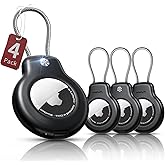 for AirTag Holder Keychain,Air Tag-4 Pack Holder Case Airtags 1st/2nd Gen | for Apple Air Tag Wire Cable Lock Key Chain Ring Air Tagholder Accessories for Luggage,Dog,Cat,Kids,Women's Novelty Keychains