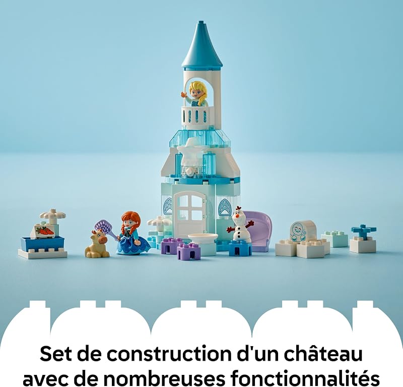 Duplo │ Disney La Fête d’Anna et Elsa au Château de Glace - Jeu Éducatif avec 5 Figurines Dont Olaf & Bébé Sven - Inclut Une Brique Lumineuse - Cadeau Enfant : Fille ou Garçon dès 2 Ans 10455 — photo 4 sur 8