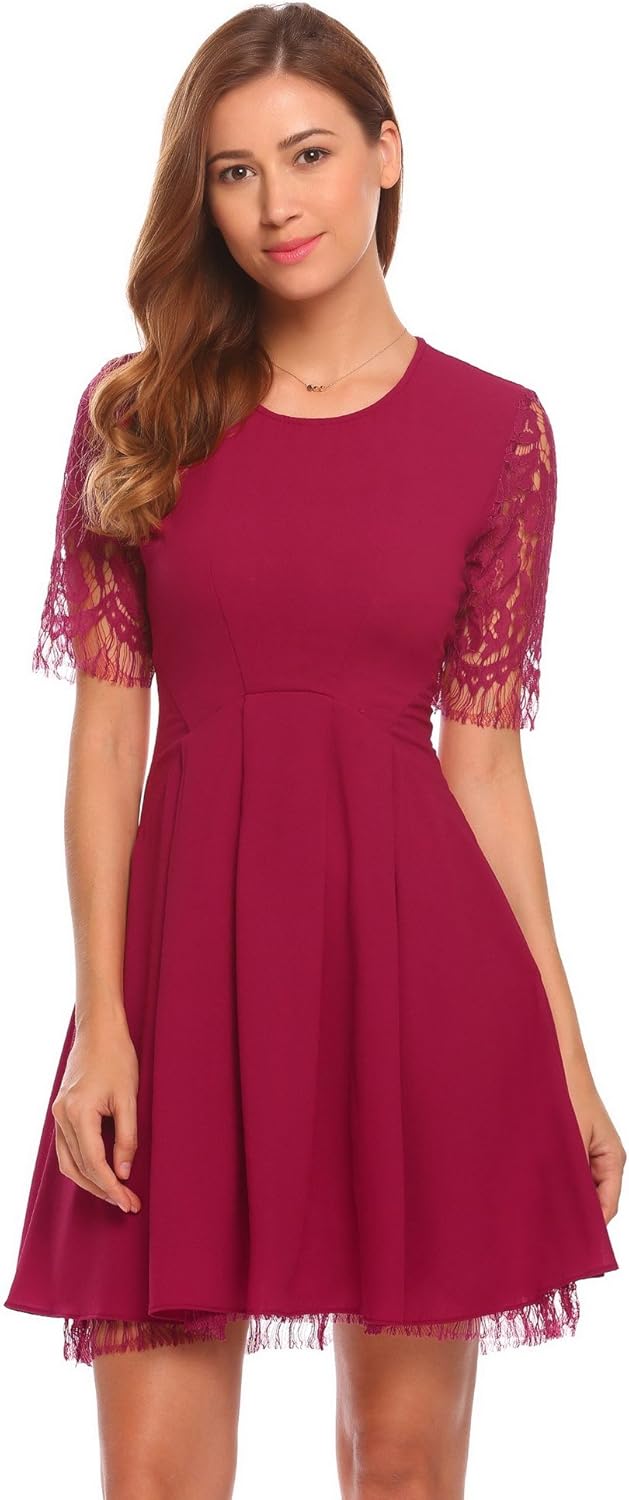 elbow sleeve cocktail dress