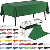 CXPSINC 54 Inch X 100 Feet Plastic Table Cover Roll Disposable Tablecloth with Slide Cutter for All Type/Shape Tables | Party, Banquet, Birthdays, Weddings(Green, 100 Feet)