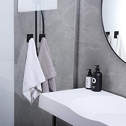 DELITON 8 Pack Adhesive Towel Hooks - Bathroom