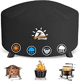 Zettum Fire Pit Cover Round 100 cm Heavy Duty 600D Waterproof