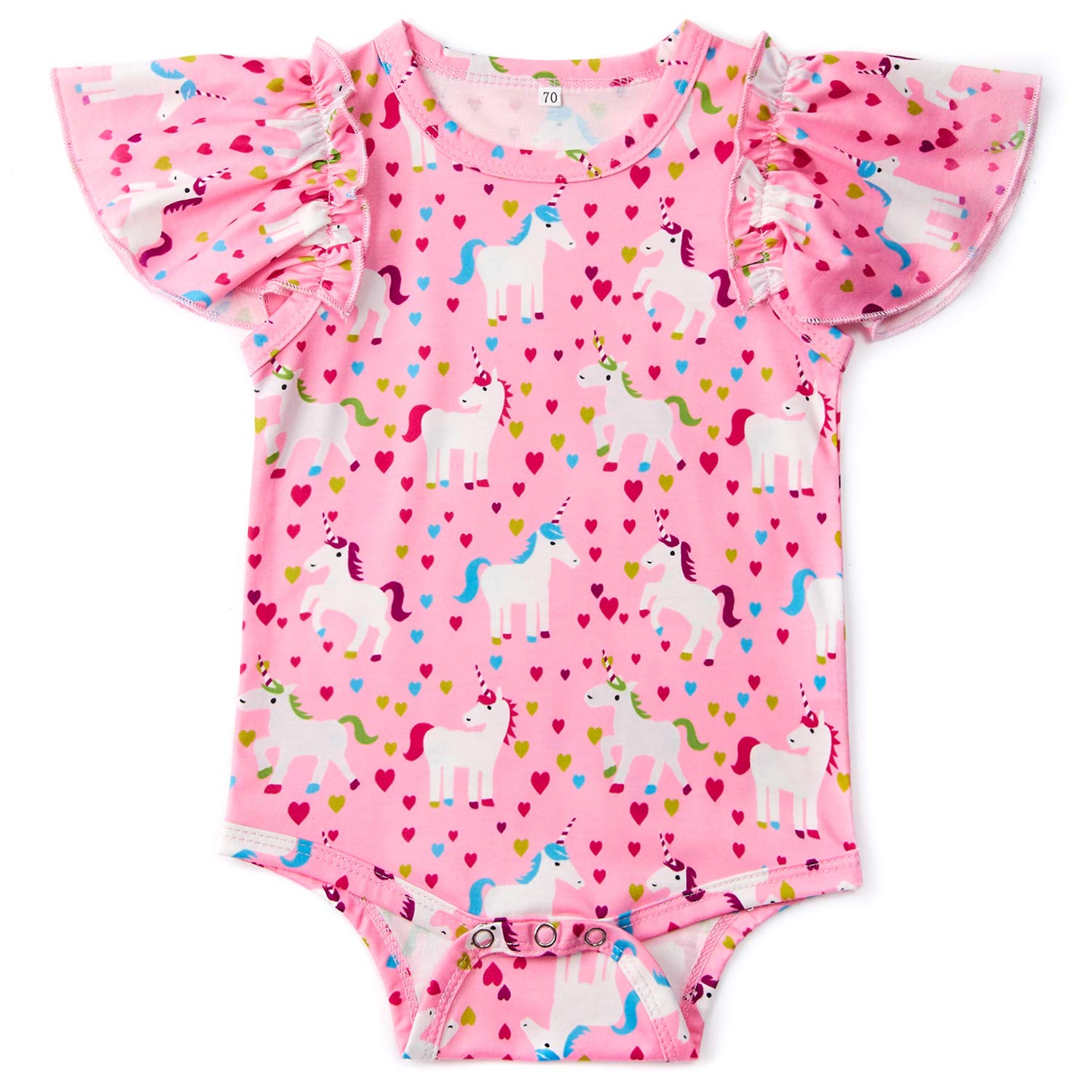 Goodstoworld Baby Ruffled Rompers Girl Sleeve Newborn Infant Cute Horse Jumpsuit