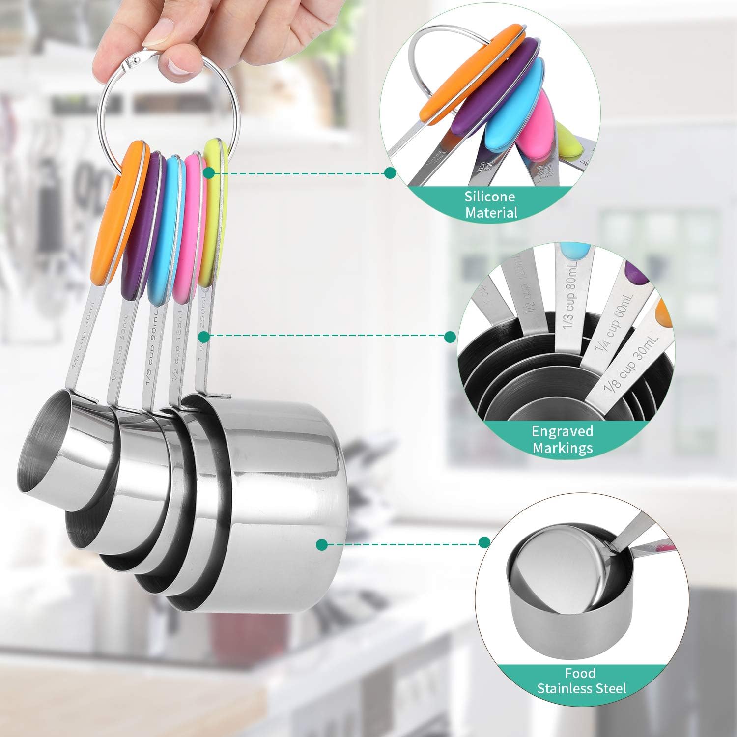 HAUSPROFI Measuring Cups and Spoons Set of 14 - Image 3