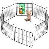 FXW MiniPaws Dog Playpen, Indoor, Yard &amp; RV Camping, 20" H, 8 Panels | Portable, Expandable Layout, Tool-Free Setup, For Puppies &amp; Small Dogs