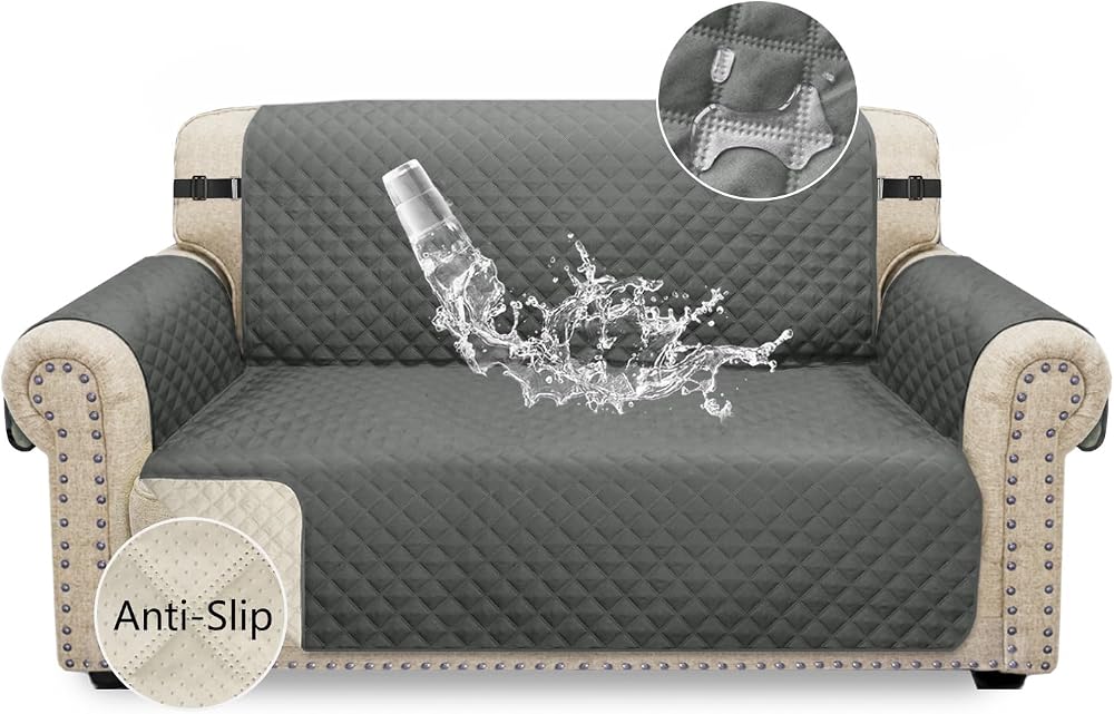 Granbest Waterproof 2 Seater Sofa Cover Non-Slip Grey