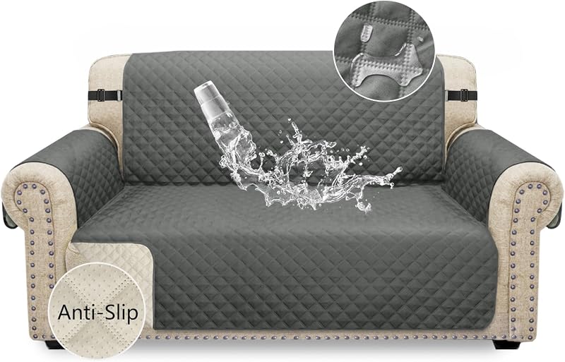 Granbest Waterproof 2 Seater Sofa Cover Non-Slip Grey