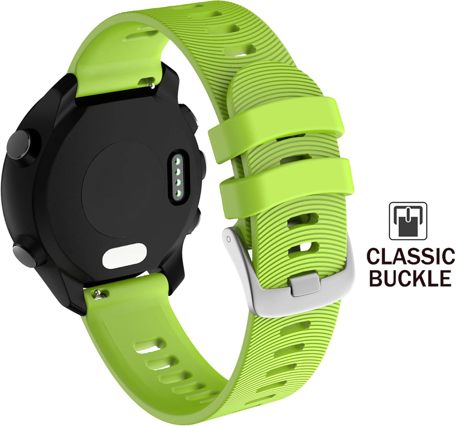 ISABAKE Silicone Strap for Garmin Forerunner 245/645 Music Band, 20mm Replacement Watch Band for Vivoactive 3, Vivomove HR - Image 3