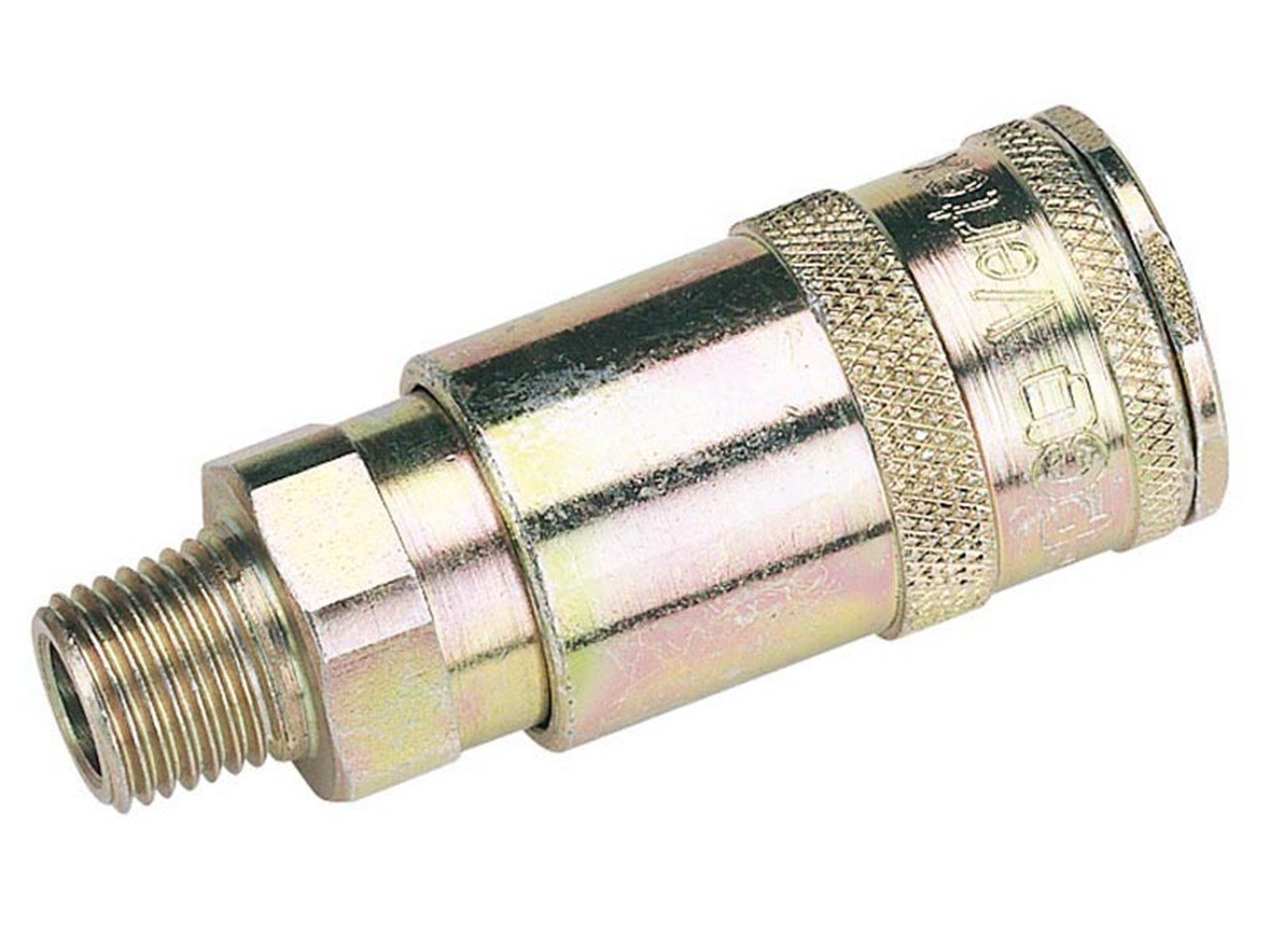 Draper 1/4" BSP Taper Male Thread Vertex Air Coupling | Air Line Compressor Fittings |1197l/min Max Flow Rate | 138bar Max Working Pressure | 51402 — image 1