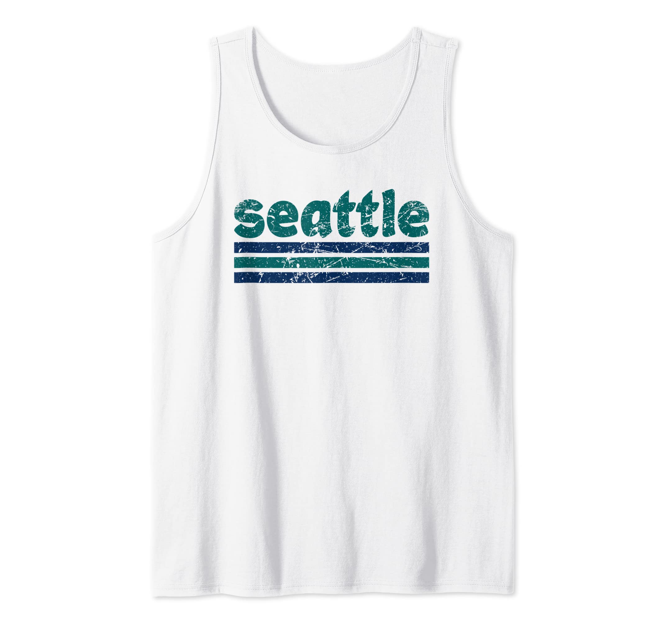 Photo 1 of Seattle Washington Three Stripe Vintage Weathered Tank Top
