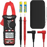 KAIWEETS Digital Clamp Meter, Portable Size, 2000 Counts, Measures High AC Current 400A, 600V AC/DC Voltage, Resistance, Continuity, Diode, Auto Ranging Multimter, Voltage Tester, KC400