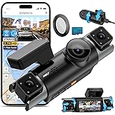 IIWEY 4 Channel Dash Cam 360° View, STARVIS 2 Front 2.7K Rear 2K Inside 1080P x2, 8IR LEDs Night Vision 3.0, PlateTag AI for Plate Clarity, 5GHz WiFi GPS, Voice Control, 24/7 Parking Mode, 128GB Card