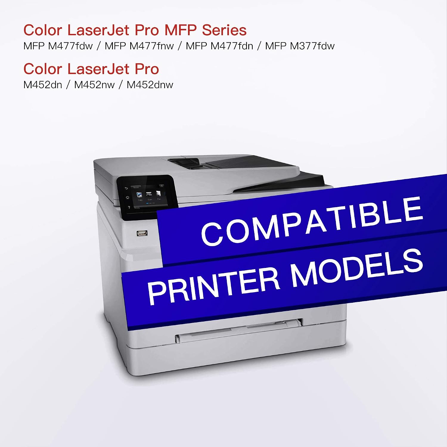 GPC Image 410A Compatible for HP 410A CF410A 410X CF410X Toner Cartridge for HP Color LaserJet Pro M477fdw M477fnw M477fdn M452nw M377dw M452dn M452dw Printer (Black Cyan Magenta Yellow - Image 3