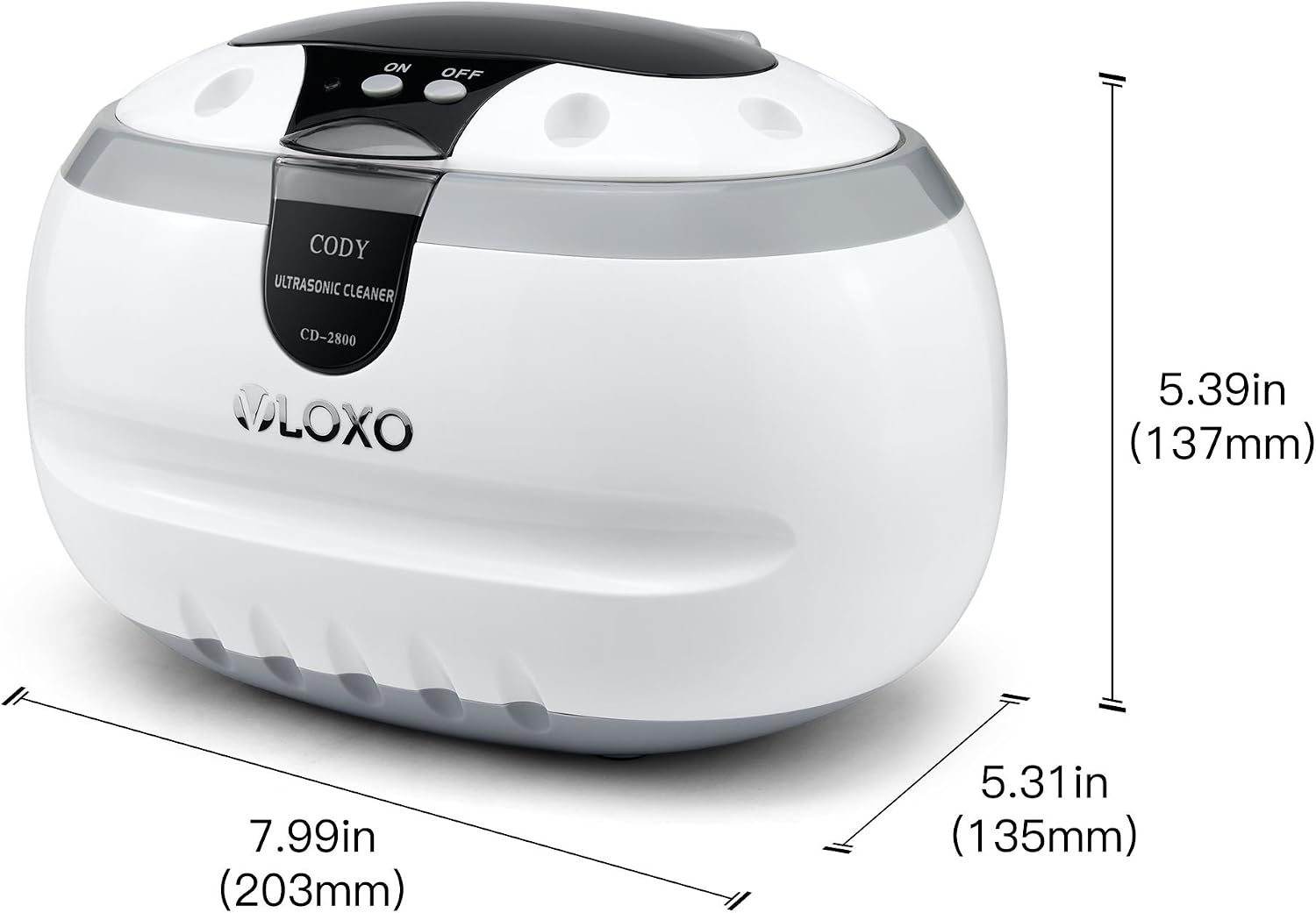 VLOXO Ultrasonic Cleaner,600ML 50W Jewellery Cleaner 3 Mins Auto Timer Silver Cleaner with Cleaning Basket and Watch Holder for Jewelry Silver Rings Necklace Shavers Dentures Glasses Watches - Image 4