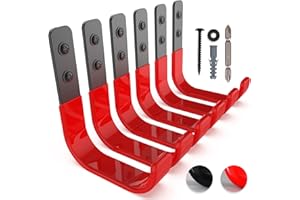 SunVFaFa 4 Inch Garage Hooks, 6 Pack Heavy Duty Wall Hooks for Hanging, Ladder Hangers for Garage Wall Mount, Steel J Utility